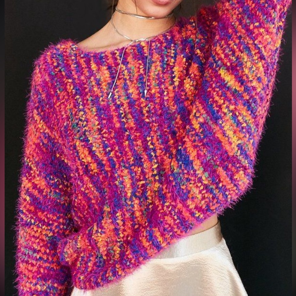 Ecote | Fuzzy Confetti Pullover Sweater | Small